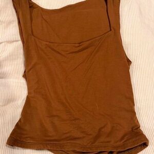 Amazon Women's Rust Brown Square Neck Tank Top